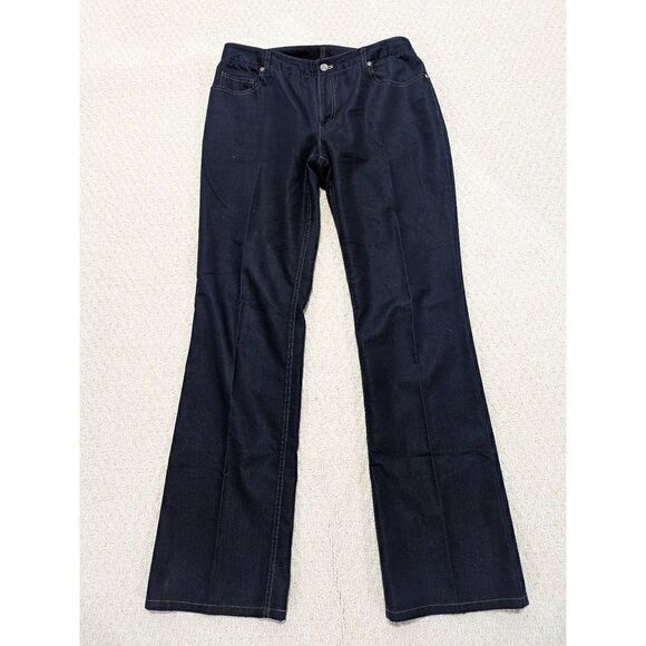 T Tahari Women's Dark Blue High-Rise Straight-Leg Pants Size 4 - Picture 1 of 4